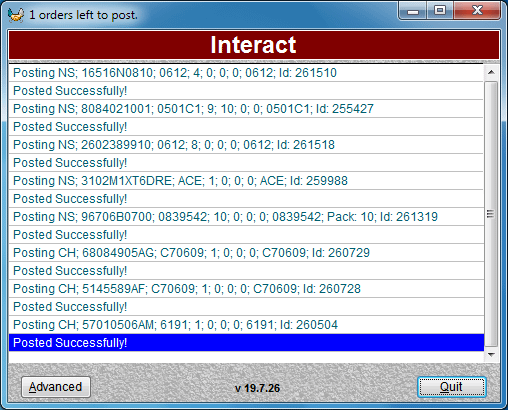 Interact - Posting Orders